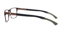 Matte Brown Champion Trip Rectangle Glasses - Side