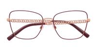 Pink Gold / Matte Bordeaux Dolce & Gabbana DG1346 Cat-eye Glasses - Flat-lay