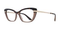 Top Havana Brown Dolce & Gabbana DG3325 Oval Glasses - Angle