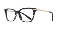 Black / Pois Dolce & Gabbana DG3345 Rectangle Glasses - Angle