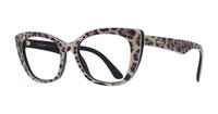 Leo Brown / Black Dolce & Gabbana DG3360 Cat-eye Glasses - Angle