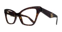 Havana Dolce & Gabbana DG3369 Cat-eye Glasses - Angle