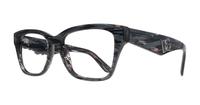 Striped Black Dolce & Gabbana DG3370 Rectangle Glasses - Angle