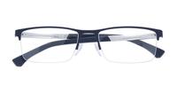 Blue Rubber Emporio Armani EA1041-53 Rectangle Glasses - Flat-lay