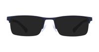 Blue Rubber Emporio Armani EA1041-53 Rectangle Glasses - Sun