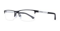Black Rubber Emporio Armani EA1041-55 Rectangle Glasses - Angle
