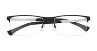 Black Rubber Emporio Armani EA1041-55 Rectangle Glasses - Flat-lay