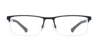 Black Rubber Emporio Armani EA1041-55 Rectangle Glasses - Front