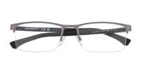 Gunmetal Emporio Armani EA1041-55 Rectangle Glasses - Flat-lay