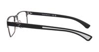 Rubber Black / Gunmetal Emporio Armani EA1052-53 Rectangle Glasses - Side