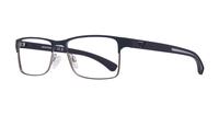 Rubber Blue / Gunmetal Emporio Armani EA1052-55 Rectangle Glasses - Angle