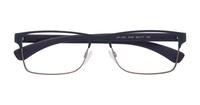 Rubber Blue / Gunmetal Emporio Armani EA1052-55 Rectangle Glasses - Flat-lay