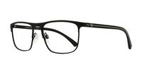 Black Rubber Emporio Armani EA1079 Rectangle Glasses - Angle