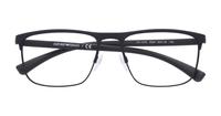 Black Rubber Emporio Armani EA1079 Rectangle Glasses - Flat-lay
