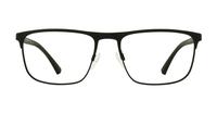 Black Rubber Emporio Armani EA1079 Rectangle Glasses - Front