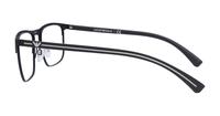 Black Rubber Emporio Armani EA1079 Rectangle Glasses - Side