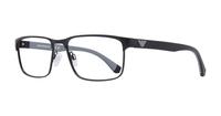 Matte Black Emporio Armani EA1105-56 Rectangle Glasses - Angle