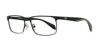 Matte Black / Rubber Green Emporio Armani EA1149-56 Rectangle Glasses - Angle