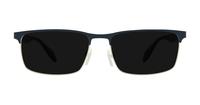Matte Blue / Rubber Grey Emporio Armani EA1149-56 Rectangle Glasses - Sun