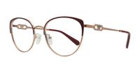 Shiny Rose Gold / Bordeaux Emporio Armani EA1150 Cat-eye Glasses - Angle