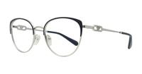 Shiny Silver / Blue Emporio Armani EA1150 Cat-eye Glasses - Angle