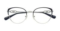 Shiny Silver / Blue Emporio Armani EA1150 Cat-eye Glasses - Flat-lay
