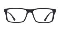 Black Rubber Emporio Armani EA3038-54 Rectangle Glasses - Front