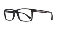 Rubber Black Emporio Armani EA3038 Rectangle Glasses - Angle