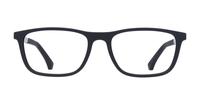 Black Rubber Emporio Armani EA3069 Rectangle Glasses - Front