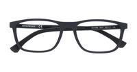 Matte Black Emporio Armani EA3069 Rectangle Glasses - Flat-lay