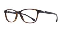 Shiny Havana Emporio Armani EA3099 Cat-eye Glasses - Angle