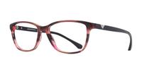 Shiny Striped Pink Emporio Armani EA3099 Cat-eye Glasses - Angle