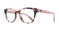 Pink Havana Emporio Armani EA3162 Oval Glasses - Angle