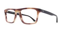 Striped Brown Emporio Armani EA3185 Rectangle Glasses - Angle
