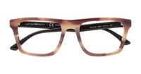 Striped Brown Emporio Armani EA3185 Rectangle Glasses - Flat-lay