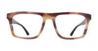 Striped Brown Emporio Armani EA3185 Rectangle Glasses - Front