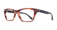 Striped Brown Emporio Armani EA3186 Cat-eye Glasses - Angle