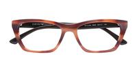 Striped Brown Emporio Armani EA3186 Cat-eye Glasses - Flat-lay