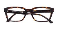 Shiny Havana Emporio Armani EA3192 Rectangle Glasses - Flat-lay