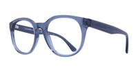 Shiny Transparent Blue Emporio Armani EA3207 Oval Glasses - Angle