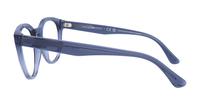 Shiny Transparent Blue Emporio Armani EA3207 Oval Glasses - Side
