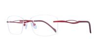 Red Finelight August Square Glasses - Angle