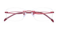 Red Finelight August Square Glasses - Flat-lay