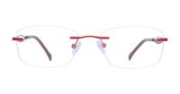 Red Finelight August Square Glasses - Front