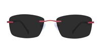 Red Finelight August Square Glasses - Sun