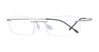 Gunmetal Finelight Chronicle Rectangle Glasses - Angle