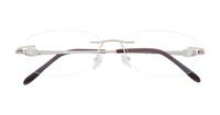 Gold Finelight Felicia Rectangle Glasses - Flat-lay