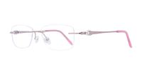 Lighter Lilac Finelight Felicia Rectangle Glasses - Angle