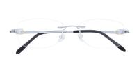 Silver Finelight Felicia Rectangle Glasses - Flat-lay