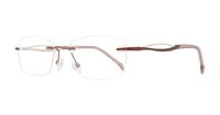 Bronze/Gold Finelight Fran Rectangle Glasses - Angle